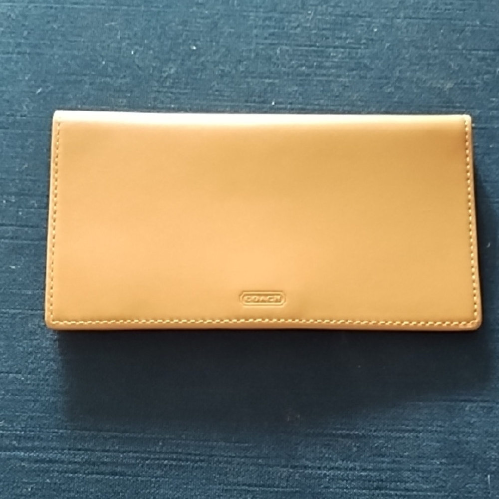 Coach Tan Leather Wallet Chequebook